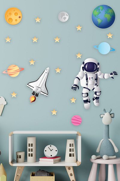 Tilki Dünyası Astronaut in Space Space Shuttle Planets And Stars