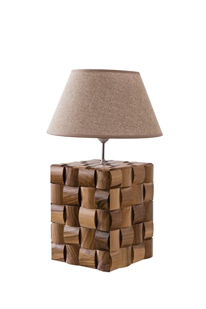 MODEL DESİGN Ml323 Ahşap Taşlı Mdf Abajur