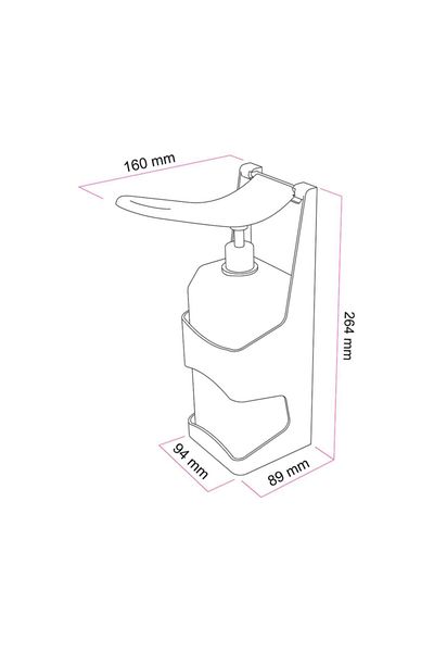 Flosoft Wall Mounted Hand Sanitizer Apparatus and Plastic Box 1 L