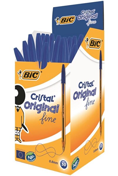 Bic Tükenmez Kalem Cristal 0.8 Mm Mavi Fine 872730 50'li Paket / Bic