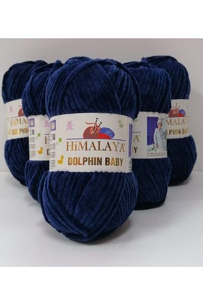 Himalaya Νήματα πλεξίματος Dolphin Baby Velvet 5 Pack Navy Blue 80321