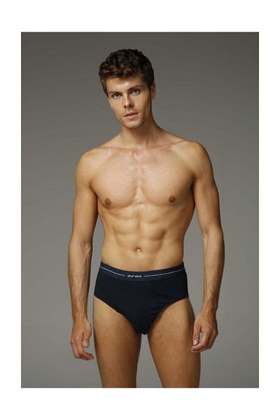 Eros Pachet de 6 bărbați Compact Slip Negru-gri-albastru marin 95% bumbac 5% elastan