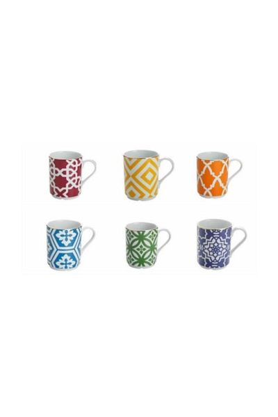 Porland Morocco 345cc 6-piece Colorful Mug Set
