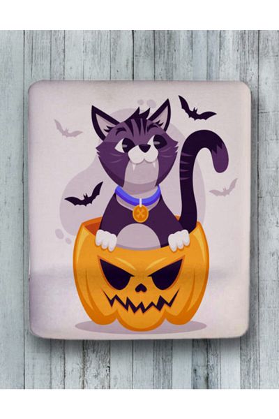 Onartem Hallowen Cat Oval Ankle Mouse Pad