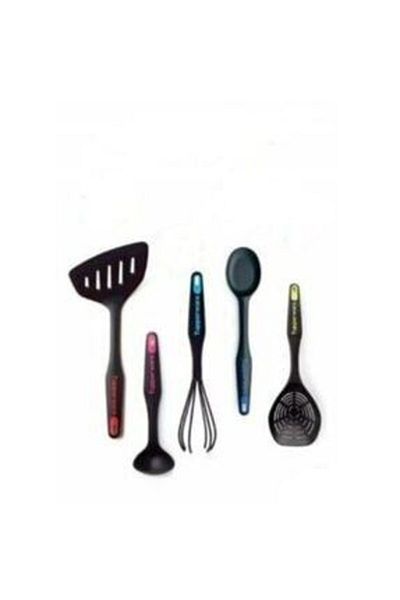 Tupperware Black Modern Fairy Set Spatula Mini Ladle Whisk Spoon Colander