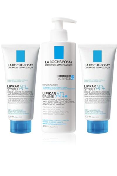 La Roche Posay Unisex Lipikar Baume Ap+m Nemlendirici Balsam 400 ml + 2adet Lipikar Syndet Ap 100 ml