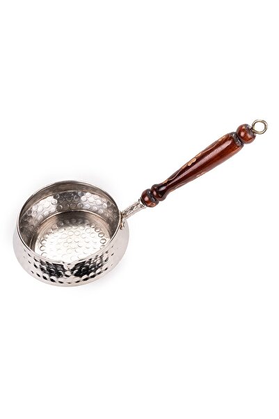 Handygoo Ahşap Saplı Nikelajlı Dövme Bakır Sosluk