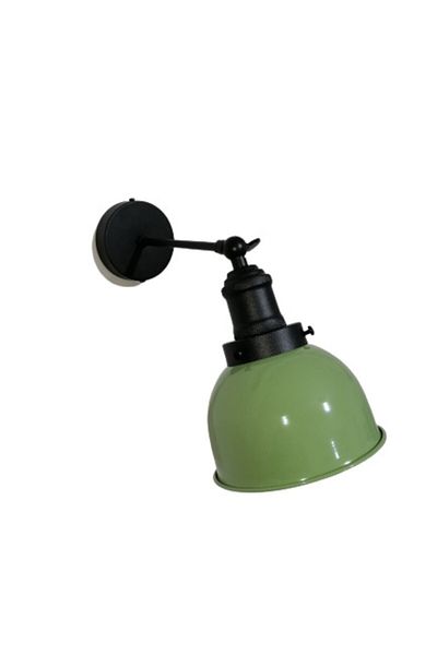 RİOLİGHT Retro Rustic Articulated Movable Khaki Green Headboard Metal 1xe27 Lampholder Wall Sconce