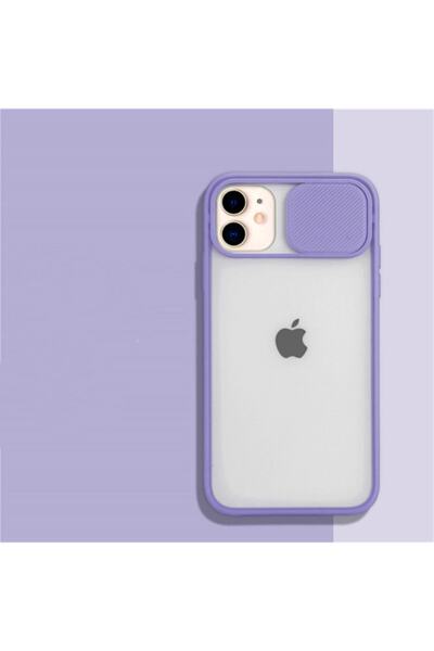 Molly Iphone 12 Mini Uyumlu Lila Slayt Sürgülü Kamera Lens Korumalı Silikon K...