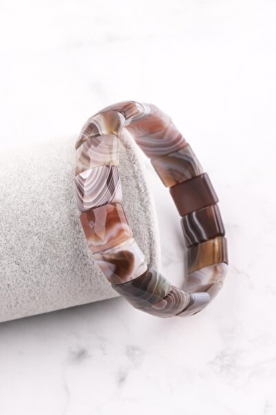 Sahra سوار من الحجر الطبيعي بتصميم عقيق بوتاسان مقاس 12 × 15 ملم