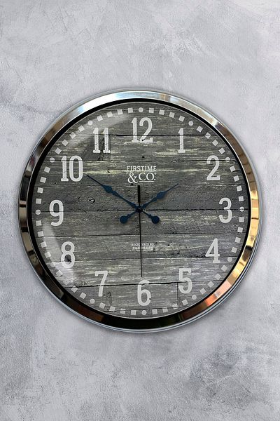 Kasva Concept Δώρο 40 εκ. Χρώμιο Μεταλλικό Ρολόι Τοίχου Firstime