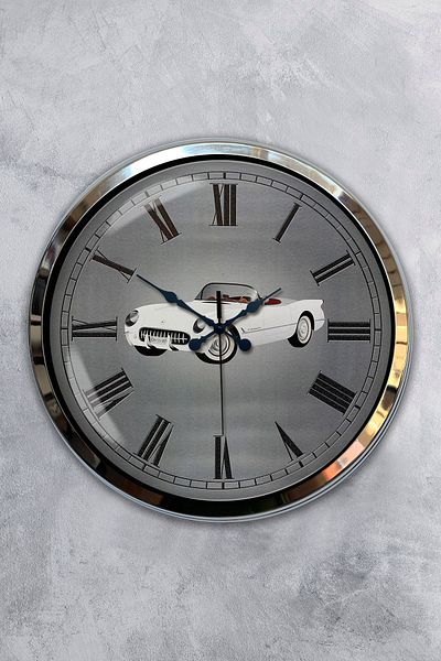 Kasva Concept Δώρο Ρολόι Διακοσμητικό Ρολόι τοίχου αυτοκινήτου 40 εκ. Χρώμιο Μεταλλικό