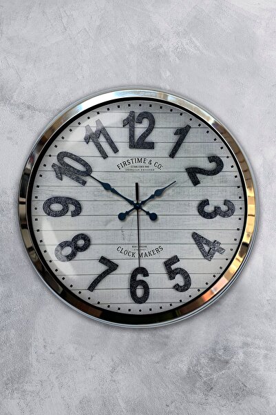 Kasva Concept هدية ساعة حائط عتيقة من معدن الكروم مقاس 40 سم