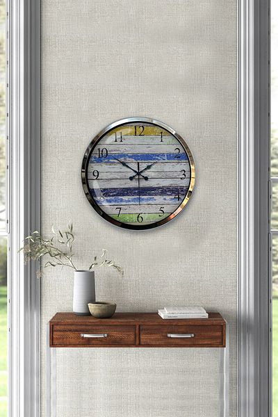 Kasva Concept Δώρο ρολόι τοίχου 40 εκ. Chrome Metal Alaçatı