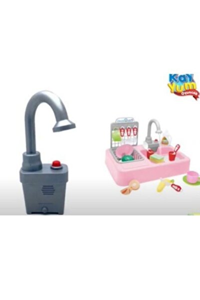 Kayyum Oyuncak Oyuncak Modern Mutfak Lavabo Oyuncağı Pembe Rengi