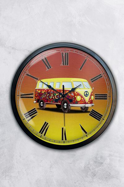 AİB STORE Κλασικό ρολόι τοίχου αυτοκινήτου 40 εκ. Μαύρο μεταλλικό