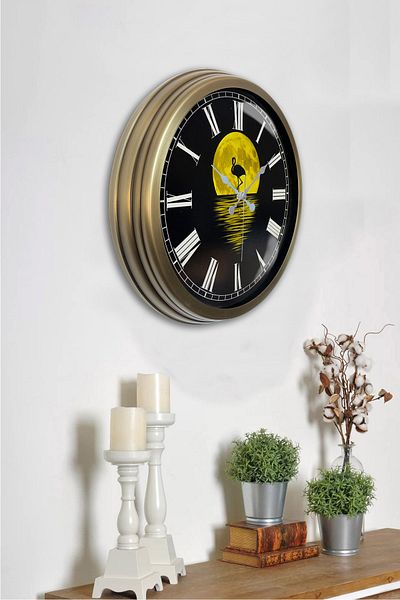 Kasva Concept Gift 40 cm Antique Metal Night Wall Clock
