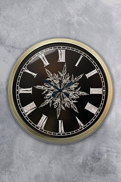 Dream Gift ساعة حائط رقاقات الثلج المعدنية المقلوبة 40 سم