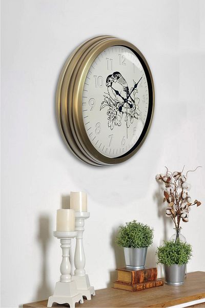Kasva Concept Ρολόι τοίχου δώρου 40 εκ. Antique Metal Birds