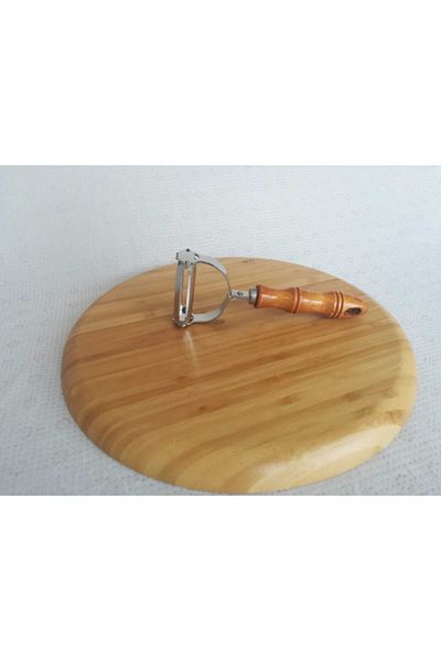 Ün-Ev Double Sided Julienne and Laser Peeler with Wooden Handle and Stainless Mouth
