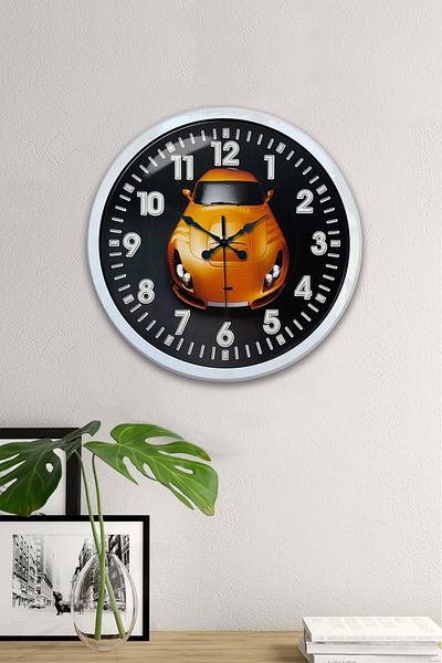 Kasva Concept Gift 40 cm White Metal Auto Gallery Wall Clock