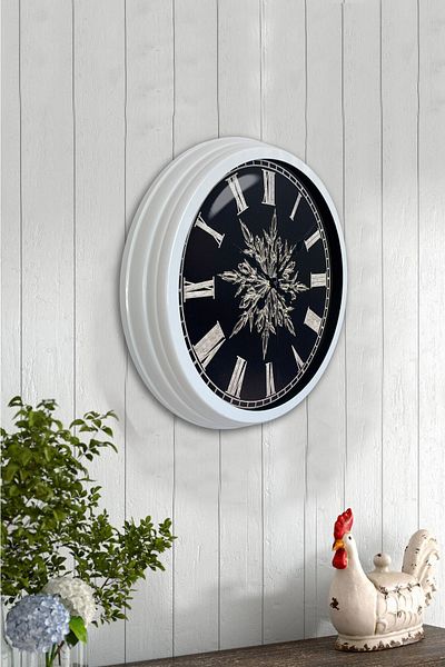 Kasva Concept 40 cm White Metal Snowflake Wall Clock