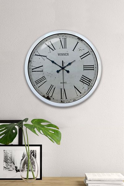 Kasva Concept Gift 40 cm White Metal France Wall Clock