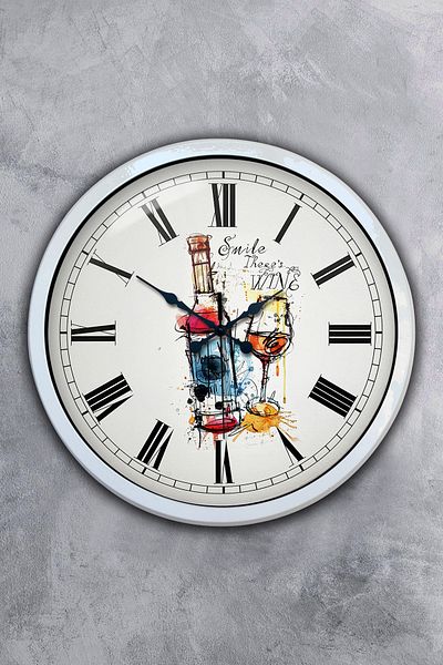 Kasva Concept Gift 40 cm White Metal Bar Wall Clock
