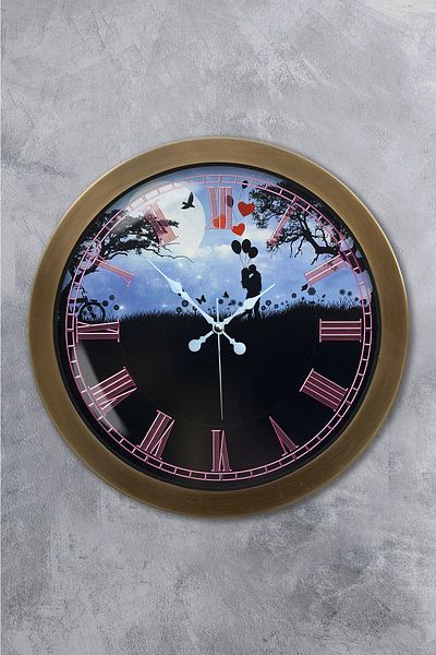 Kasva Concept Gift 36 cm Antique Metal Dear Wall Clock