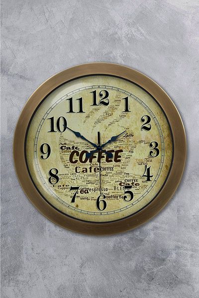 Kasva Concept Gift 36 cm Antique Metal Brown Wall Clock