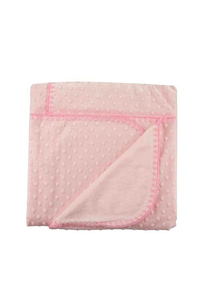 Bebitof Pink Stitched Baby Girl Chickpea Blanket - 87X90