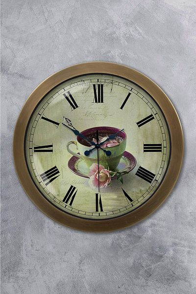 Kasva Concept 36 cm Antique Metal Cafe Wall Clock