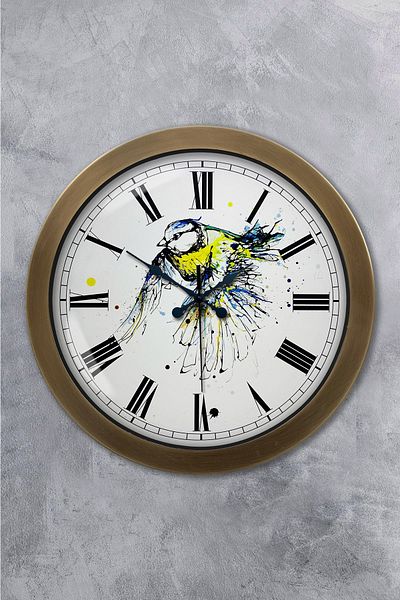 Kasva Concept Gift 36 cm Antique Metal Bird Wall Clock