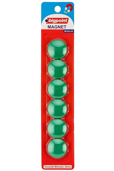 Bigpoint Green Magnet Magnet - 6-Piece Blister, 12-Piece Box