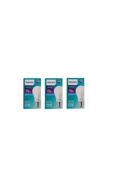 Philips Phılıps 9w (60w) Essential E-27 Duy 6500k Beyaz Işık Led Ampul 3 Lü