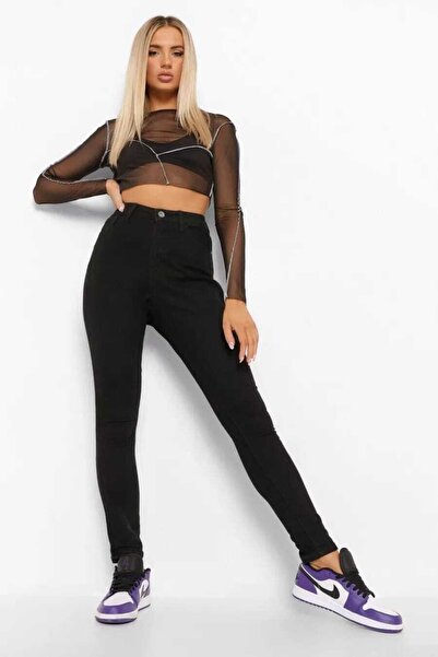 SANTA BELLA Emily Solmaz Μαύρο Skinny Jean Γυναικείο στενό πόδι Power Lycra G...