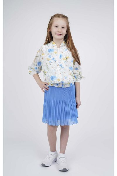 best kids Girl's Blue Pleated Flared Skirt