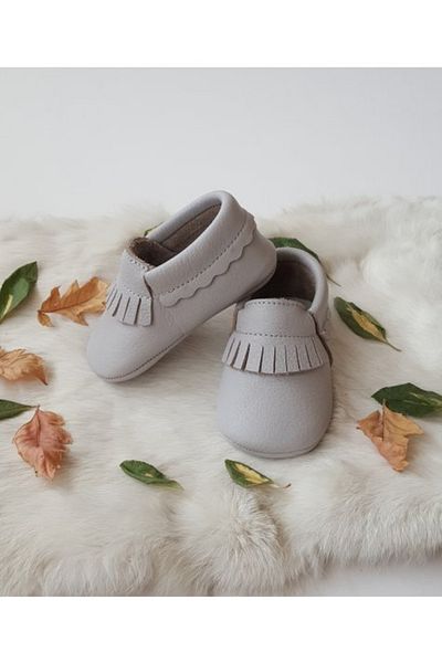 Hodore Gray Rocco Genuine Leather Baby Loafers