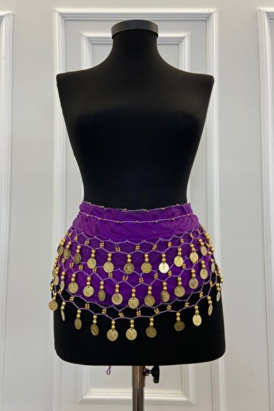 ZEYMERADE Mor Şakira Oryantal Dansöz Dans Kemeri Pullu Zilli Kına Oyun Eğlenc...