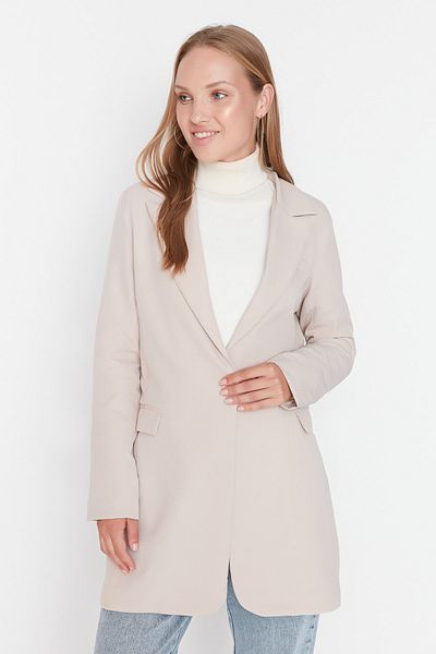 Trendyol Modest Jacke - Beige - Regular Fit