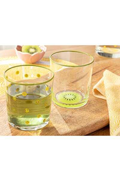 English Home Kiwi Cam 2'li Meşrubat Bardağı 380 Ml Yeşil