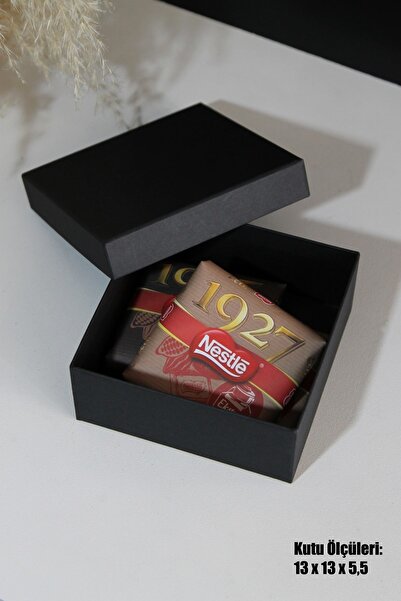 CHANZA HOME 2'li Takım Siyah Küçük Boy Kaliteli Sert Kalın Kutu Hediye Kutusu 15,5 X 15,5 X 6 - 13 X 13 X 5,5