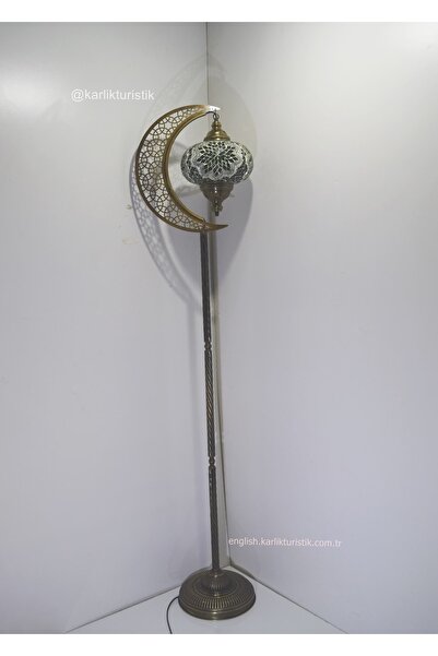 karlıkturistik Köşe Lambası,dekoratif Lambader,ev Dekoratif Aydınlatma Mozaik Lamba El Işi Hilal Model 10