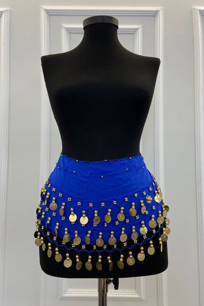 ZEYMERADE حزام رقص شرقي من ساكس بلو شاكيرا مع أجراس حناء للعب الترفيه وحزام ش...