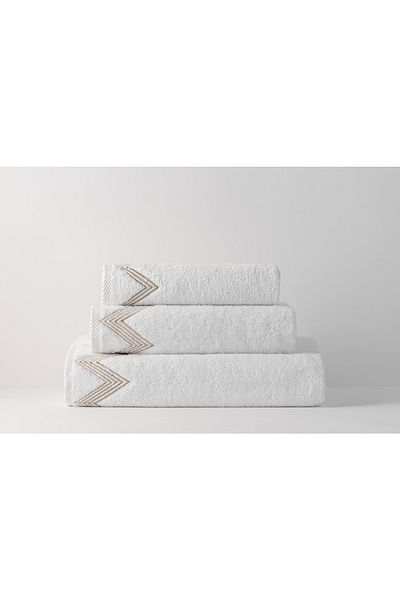 Gül Güler Zigzag Embroidered Face Towel