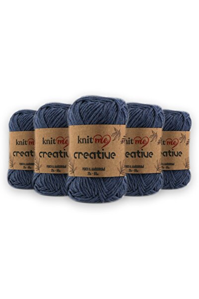 knitme Creatıve 25 gr Pachet de 5 bumbac 100% Amigurumi Punch Ață de tricotat manuală Taka Yarn (1038)