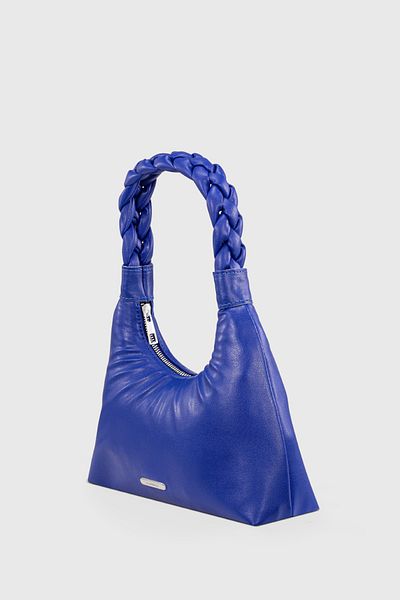 Housebags Γυναικεία Saks Μπλε πλεκτή τσάντα μπαγκέτας 215