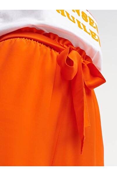 Dilvin 70567 Yüksek Bel Kuşaklı Pantolon-kırmızı