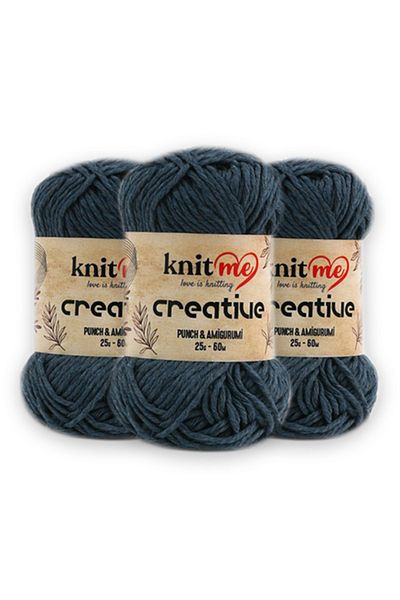 knitme Creatıve 25 Gr 3 Συσκευασία 100% βαμβάκι Amigurumi Punch Πλεκτό Χέρι Σπάτσο Taka Yarn