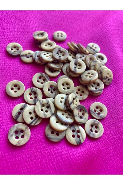 quella atelier Gray Patterned Beige Button 20 Pieces